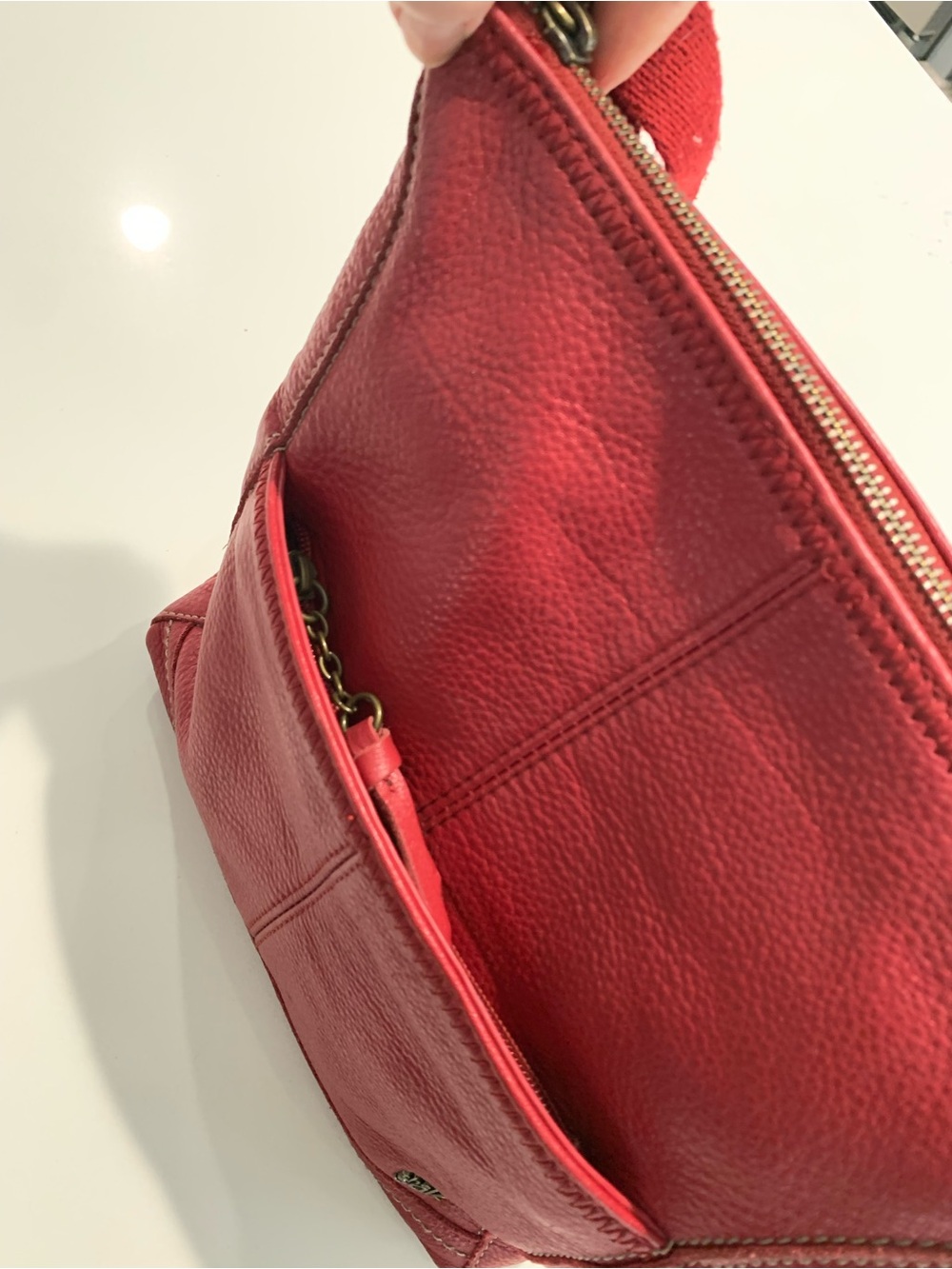 The Sak Lucia Red Leather Crossbody Shoulder Bag - Picture 8 of 16